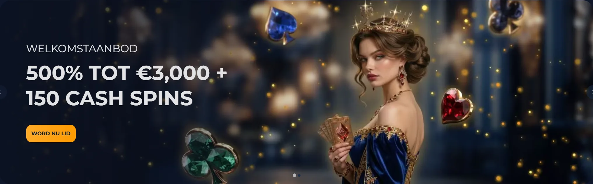 Oferta powitalna Crown Jewelz: 500% do 3000 € plus 150 Cash Spins